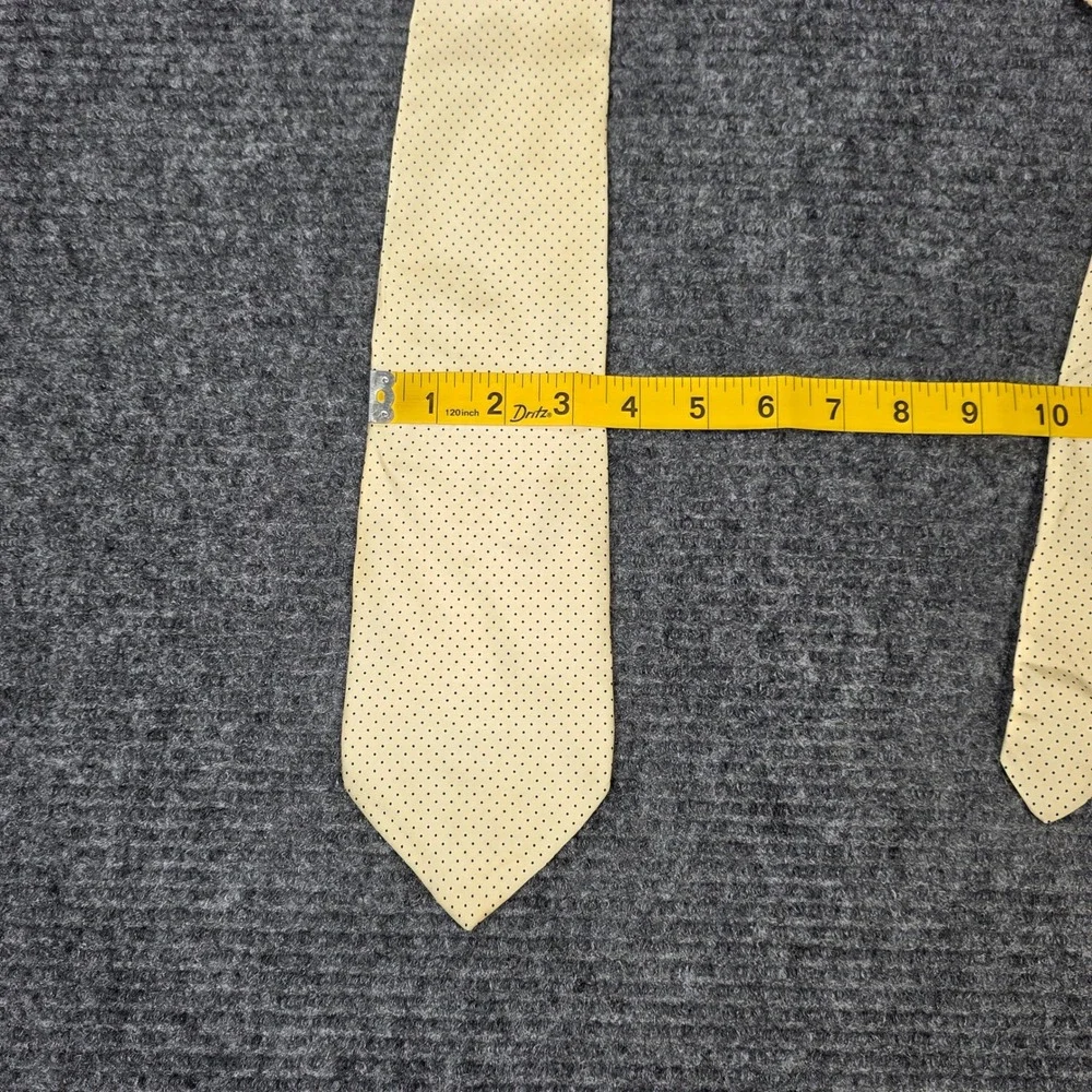 Claybrooke Silk‎ Necktie Men's Tan Black Micro Dot Pattern Classic Made in USA